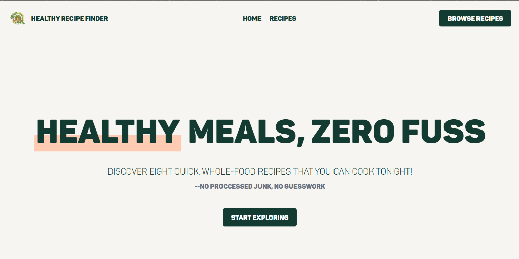 Healthy Recipe Finder Interface